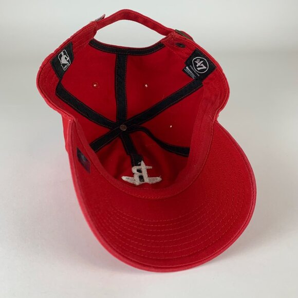 Houston Rockets NBA Red 47 Brand Clean Up Relaxed Fit Strapback Adjustable Hat - Picture 4 of 6
